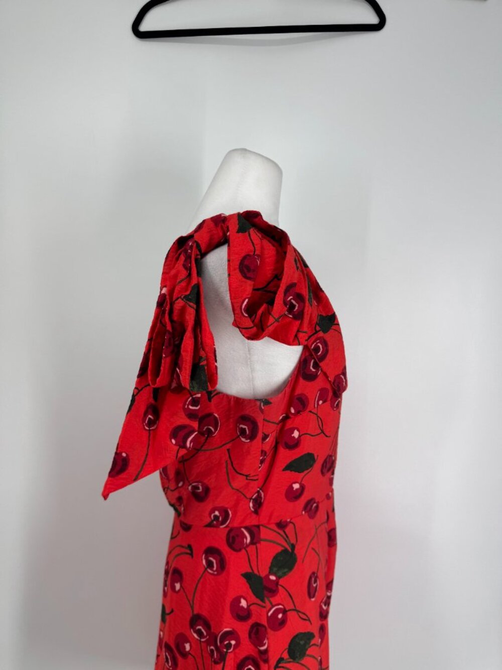 Maeve Red Cherry-Print One-Shoulder Mini Dress - Picture 9 of 14